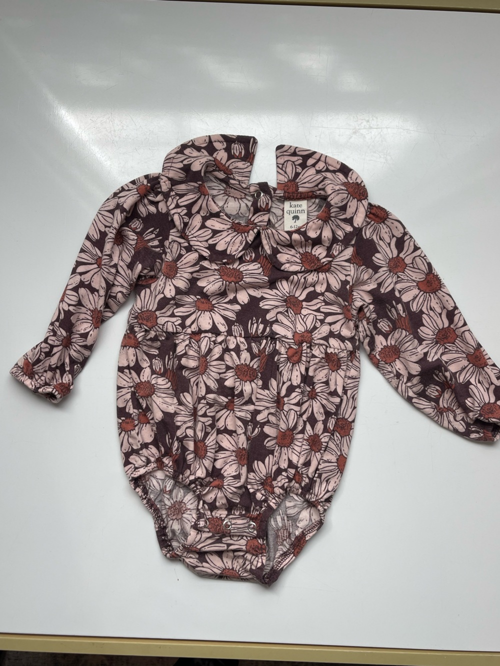 Kate Quinn Daisy Print Romper - mauve and Brown Floral